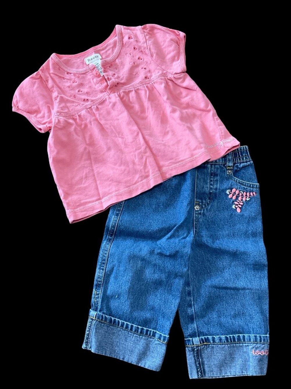 Pink Eyelet Top w/ Matching Jeans